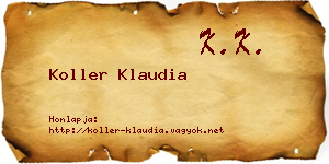 Koller Klaudia névjegykártya